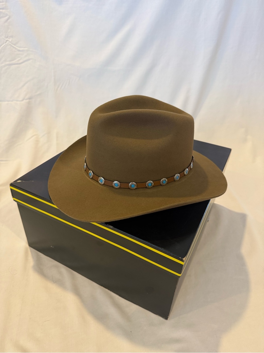 Stetson Brown Felt Cowboy Hat with Cream Lining